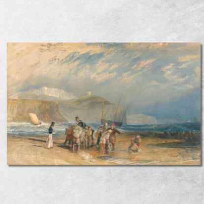 Porto E Costa Di Folkestone Fino A Dover Joseph Mallord William Turner jwt48 quadro stampato su tela