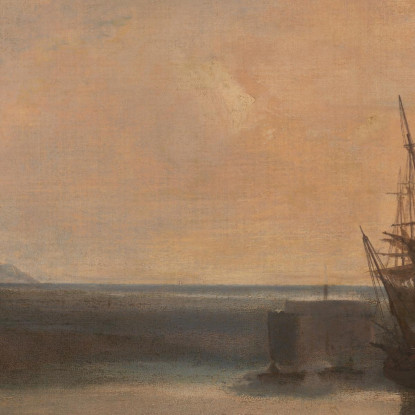 Il Castello Di Harlech Dal Crepuscolo Serale Estivo Di Tygwyn Ferry Joseph Mallord William Turner jwt55 quadro stampato su tela