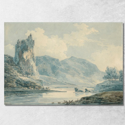 Ilam Rock Dovedale Derbyshire Joseph Mallord William Turner jwt58 quadro stampato su tela