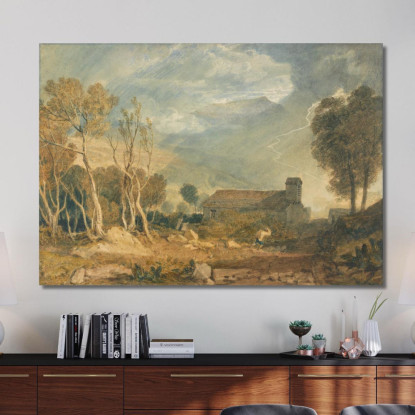 Ingleborough Da Chapel-Le-Dale Joseph Mallord William Turner jwt60 quadro stampato su tela