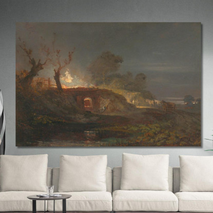 Fornace Da Calce A Coalbrookdale Joseph Mallord William Turner jwt69 quadro stampato su tela