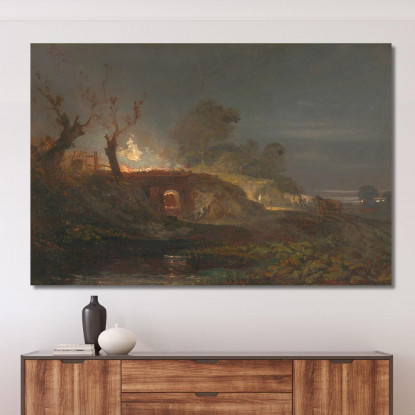 Fornace Da Calce A Coalbrookdale Joseph Mallord William Turner jwt69 quadro stampato su tela