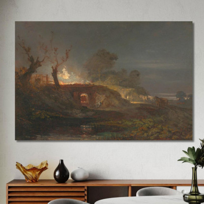 Fornace Da Calce A Coalbrookdale Joseph Mallord William Turner jwt69 quadro stampato su tela