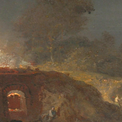 Fornace Da Calce A Coalbrookdale Joseph Mallord William Turner jwt69 quadro stampato su tela