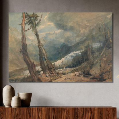 Mer De Glace Nella Valle Di Chamouni Svizzera Joseph Mallord William Turner jwt79 quadro stampato su tela