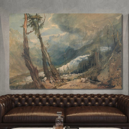 Mer De Glace Nella Valle Di Chamouni Svizzera Joseph Mallord William Turner jwt79 quadro stampato su tela