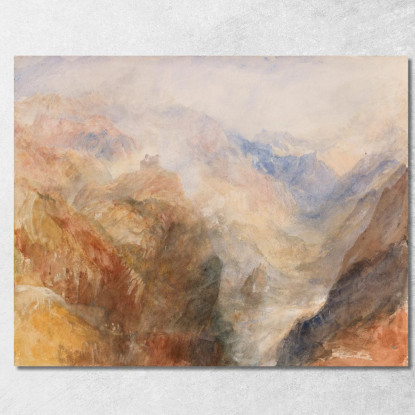 Montjovet Da Sotto St Vincent Guardando La Val D'Aosta Verso Berriaz Joseph Mallord William Turner jwt81 quadro stampato su tela