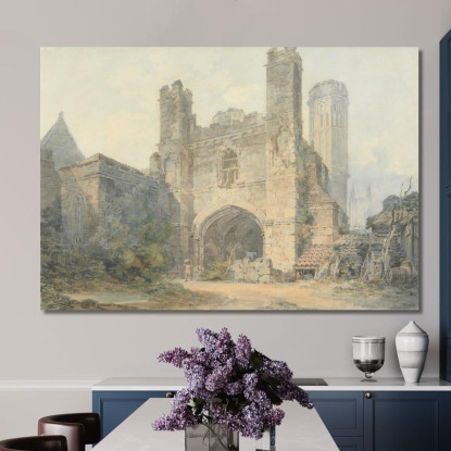 Porta Di Sant'Agostino Canterbury Joseph Mallord William Turner jwt99 quadro stampato su tela