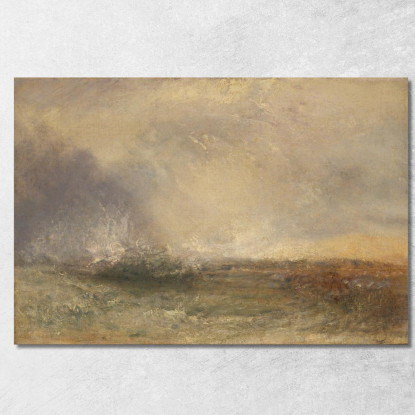 Mare Tempestoso Che Si Infrange Su Una Riva Joseph Mallord William Turner jwt117 quadro stampato su tela