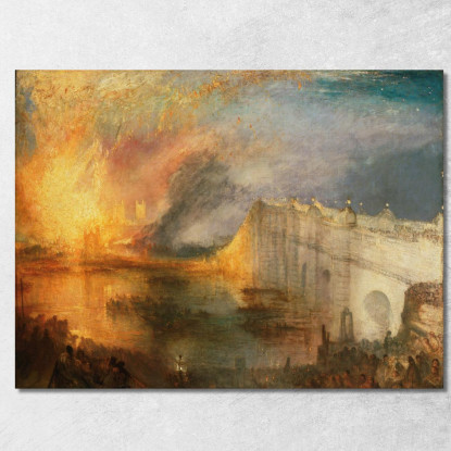 L'Incendio Delle Camere Dei Lord E Dei Comuni Il 16 Ottobre 1834 Joseph Mallord William Turner jwt124 quadro stampato su tela