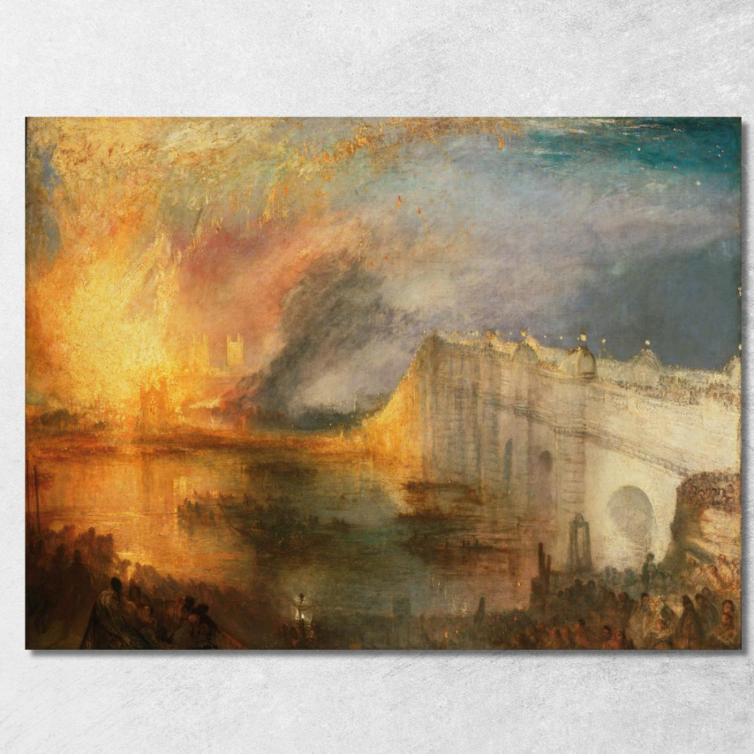 L'Incendio Delle Camere Dei Lord E Dei Comuni Il 16 Ottobre 1834 Joseph Mallord William Turner jwt124 quadro stampato su tela