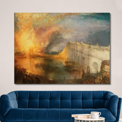 L'Incendio Delle Camere Dei Lord E Dei Comuni Il 16 Ottobre 1834 Joseph Mallord William Turner jwt124 quadro stampato su tela