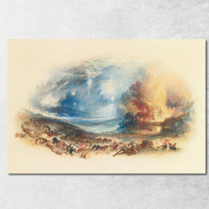 Il Campo Di Waterloo Visto Da Hougoumont Joseph Mallord William Turner jwt128 quadro stampato su tela