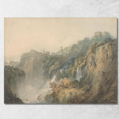 Tivoli Con Il Tempio Della Sibilla E Le Cascate Joseph Mallord William Turner jwt138 quadro stampato su tela
