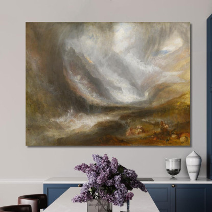 Valle D'Aosta Tempesta Di Neve Valanga E Temporale Joseph Mallord William Turner jwt142 quadro stampato su tela