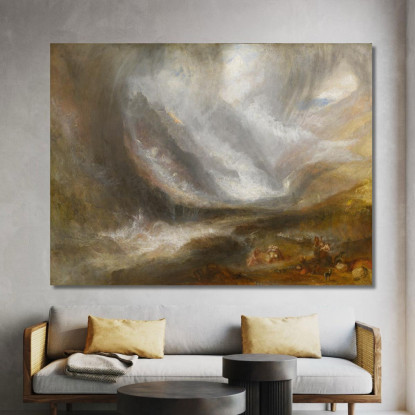 Valle D'Aosta Tempesta Di Neve Valanga E Temporale Joseph Mallord William Turner jwt142 quadro stampato su tela