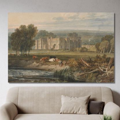 Veduta Di Hampton Court Herefordshire Da Sud-Est Joseph Mallord William Turner jwt149 quadro stampato su tela