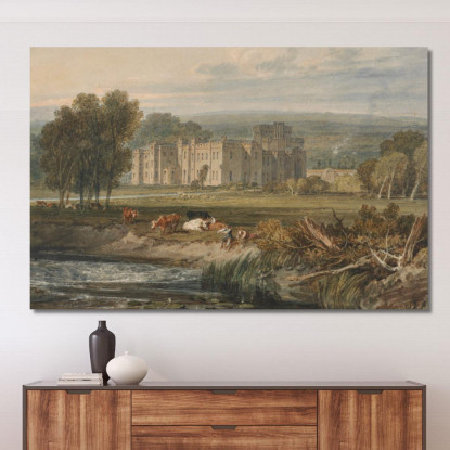 Veduta Di Hampton Court Herefordshire Da Sud-Est Joseph Mallord William Turner jwt149 quadro stampato su tela