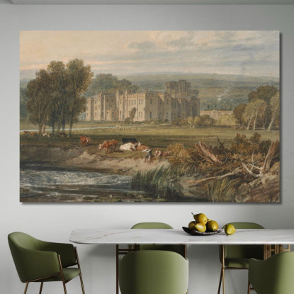 Veduta Di Hampton Court Herefordshire Da Sud-Est Joseph Mallord William Turner jwt149 quadro stampato su tela