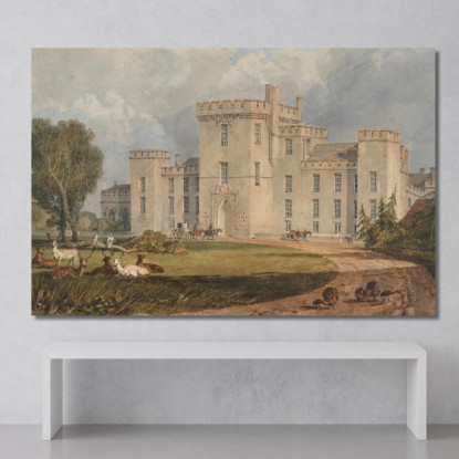 Veduta Di Hampton Court Hertefordshire Da Nord-Ovest Joseph Mallord William Turner jwt150 quadro stampato su tela