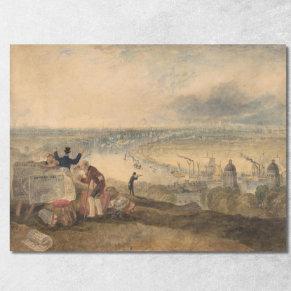 Veduta Di Londra Da Greenwich Joseph Mallord William Turner jwt151 quadro stampato su tela