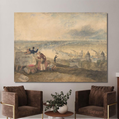 Veduta Di Londra Da Greenwich Joseph Mallord William Turner jwt151 quadro stampato su tela