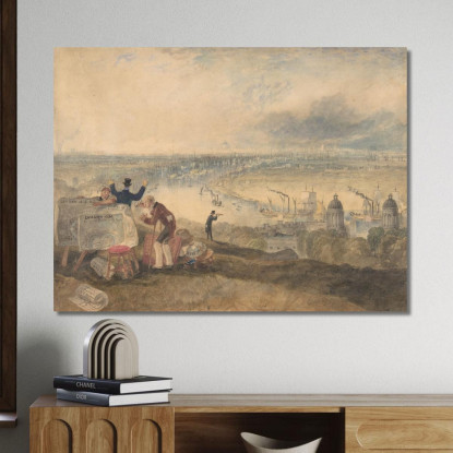 Veduta Di Londra Da Greenwich Joseph Mallord William Turner jwt151 quadro stampato su tela