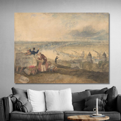 Veduta Di Londra Da Greenwich Joseph Mallord William Turner jwt151 quadro stampato su tela