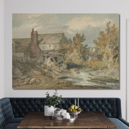 Mulino Ad Acqua Vicino Ad Un Ruscello Che Scorre Joseph Mallord William Turner jwt156 quadro stampato su tela