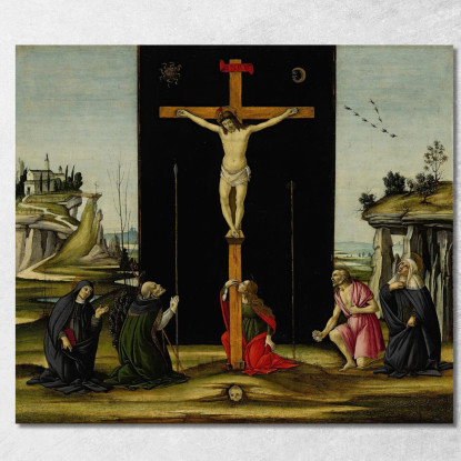 Christ On The Cross Adored By Saints Monica Augustine Mary Magdalen Jerome And Bridget Of Sweden Sandro Botticelli canvas print
