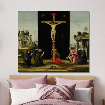 Cristo In Croce Adorato Dai Santi Monica Agostino Maria Maddalena Girolamo E Brigida Di Svezia Sandro Botticelli quadro stampato