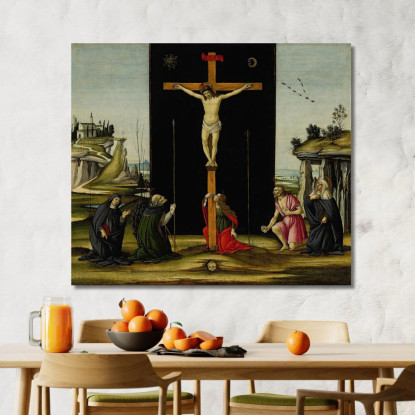 Cristo In Croce Adorato Dai Santi Monica Agostino Maria Maddalena Girolamo E Brigida Di Svezia Sandro Botticelli quadro stampato