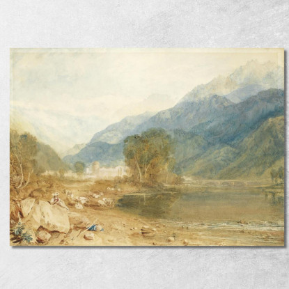 A View From The Castle Of St. Michael Bonneville Savoy From The Banks Of The Arve River Joseph Mallord William Turner canvas pri