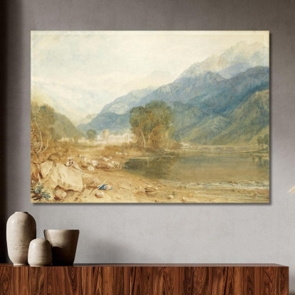 A View From The Castle Of St. Michael Bonneville Savoy From The Banks Of The Arve River Joseph Mallord William Turner canvas pri