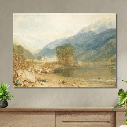 A View From The Castle Of St. Michael Bonneville Savoy From The Banks Of The Arve River Joseph Mallord William Turner canvas pri