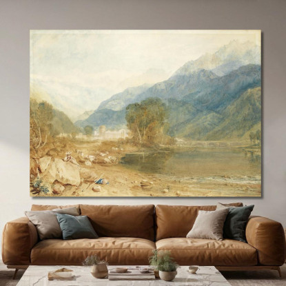 A View From The Castle Of St. Michael Bonneville Savoy From The Banks Of The Arve River Joseph Mallord William Turner canvas pri