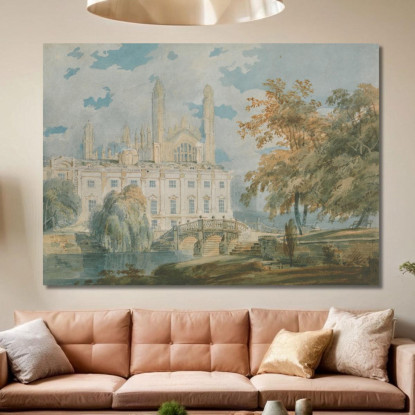 Clare Hall Und King'S College Chapel Cambridge Von Den Ufern Des Flusses Cam Joseph Mallord William Turner drucken auf leinwand