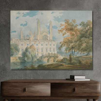 Clare Hall Und King'S College Chapel Cambridge Von Den Ufern Des Flusses Cam Joseph Mallord William Turner drucken auf leinwand