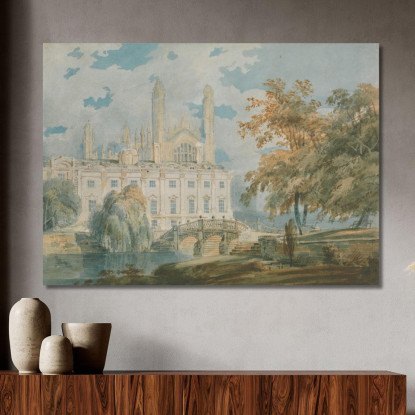 Clare Hall Y King'S College Chapel Cambridge Desde Las Orillas Del Río Cam Joseph Mallord William Turner cuadro en lienzo