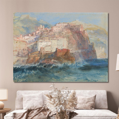 Genua Vom Meer Aus Mit Blick Auf Die Kirche Santa Maria Assunta In Carignano Joseph Mallord William Turner drucken auf leinwand