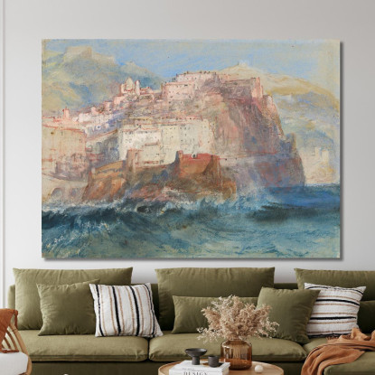 Genua Vom Meer Aus Mit Blick Auf Die Kirche Santa Maria Assunta In Carignano Joseph Mallord William Turner drucken auf leinwand