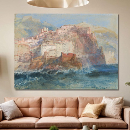 Genua Vom Meer Aus Mit Blick Auf Die Kirche Santa Maria Assunta In Carignano Joseph Mallord William Turner drucken auf leinwand