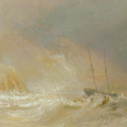 Wreckers Coast Del Northumberland Con Una Barca A Vapore Che Assiste Una Nave Al Largo Joseph Mallord William Turner quadro stam