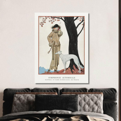 Mantello Sinfonia Autunnale E Abito Da Pomeriggio George Barbier gbb7 quadro stampato su tela