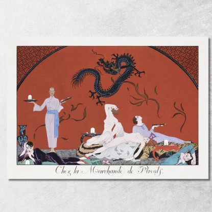 Al Mercante Di Poppy George Barbier gbb9 quadro stampato su tela