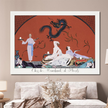 Al Mercante Di Poppy George Barbier gbb9 quadro stampato su tela