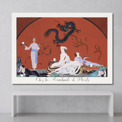 Al Mercante Di Poppy George Barbier gbb9 quadro stampato su tela