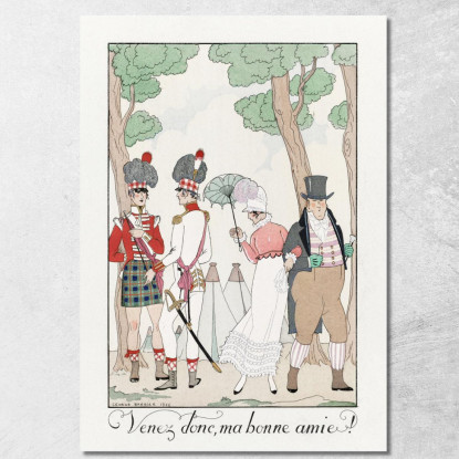 Avanti Mio ​​Buon Amico! 1923 George Barbier gbb12 quadro stampato su tela