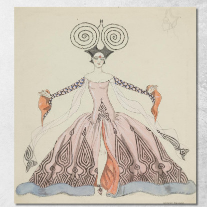 Disegno Di Costumi George Barbier gbb14 quadro stampato su tela