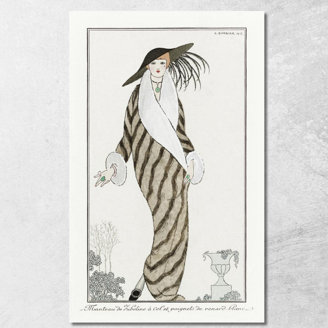 Cappotto Zibelin Per Costumi Parigini George Barbier gbb18 quadro stampato su tela